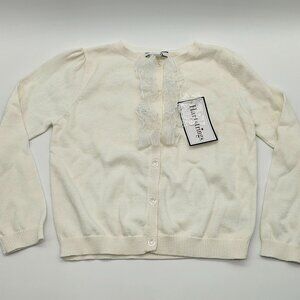 Heartstrings Cream Cardigan with Lace Detail Size 6/6X